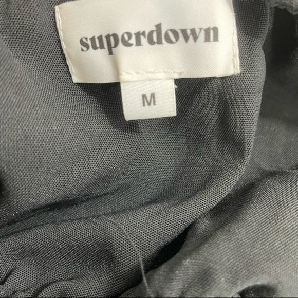 NWT Superdown bandeau ruffle blouse black crop size medium flowy - Picture 9 of 9